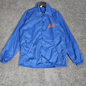 Vtg Champion New York Mets Jacket Mens Medium Blue Windbreaker RP Coach